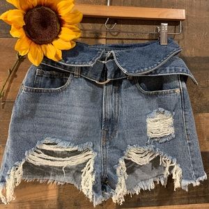80’s Inspired Deconstructed Denim Shortie